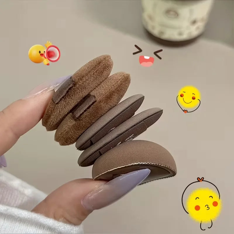 Mini Coffee Powder Puff Wet Dry Fingertip Sponge Soft Skin-friendly Qme
