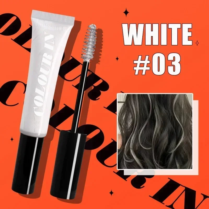 One-off Temporary Hair Coloring Disposable Hair Coloured Chalk Wax for Hair Cover Fashion Design Washable Non-toxic Beauty Tools Qme 03 WHITE