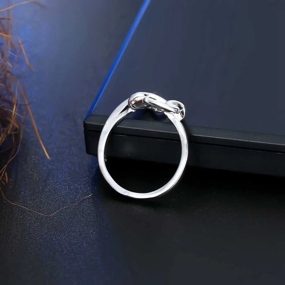 Nice Band Rings For Girlfriend One Love Heart With Spiral 925 Sterling Silver Color Rings Setting White Crystals Women Party Qme