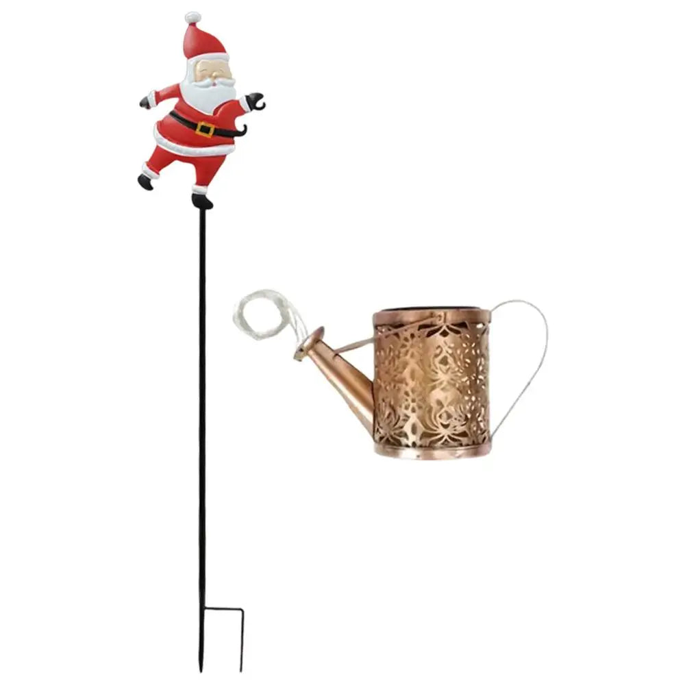 Christmas Solar Kettle Lights Vintage Waterproof Home Decor Watering Qme Warm light model China Mainland