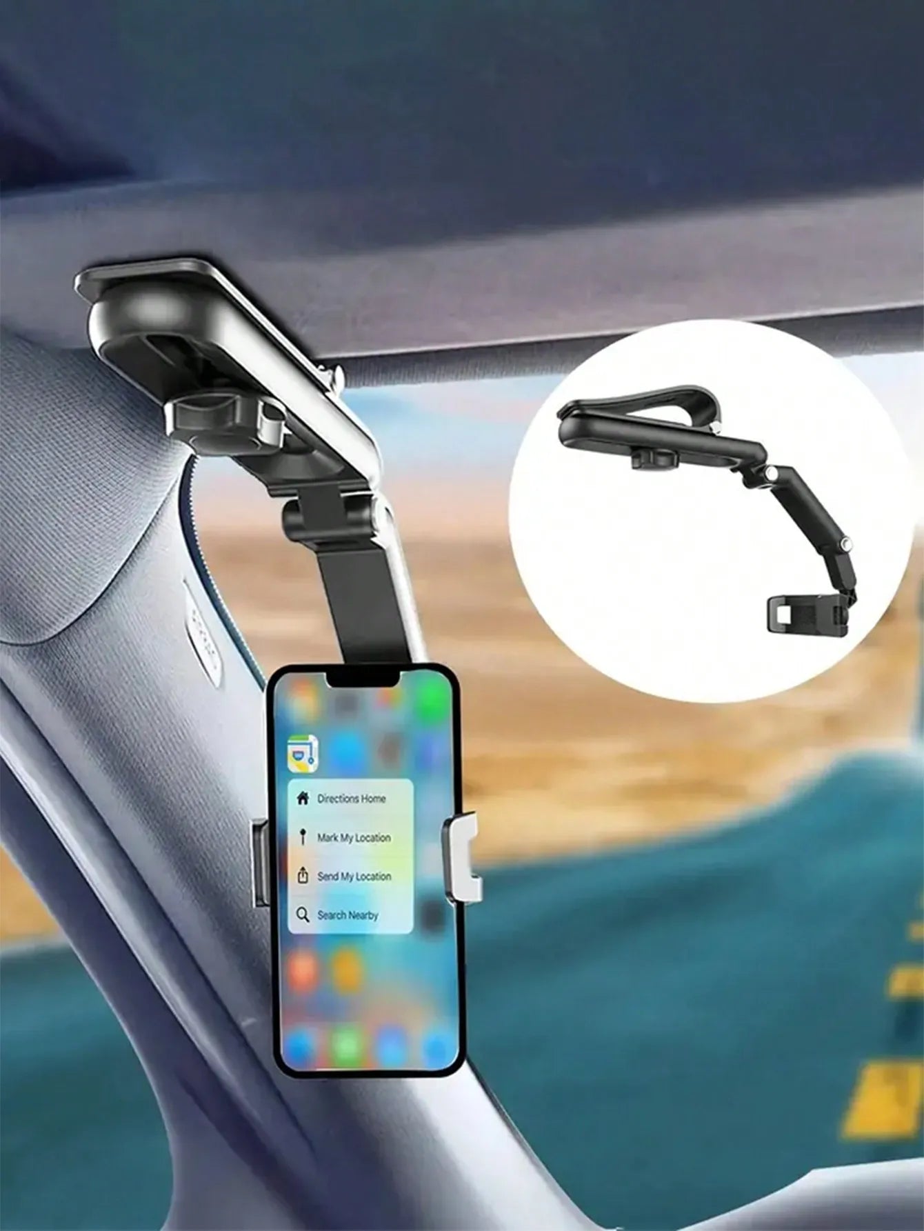 360 Degree Rotating Sun Visor Mobile Car Navigation Stand Universal Qme