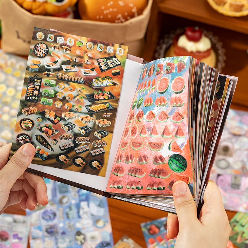 30 Sheets Y2K Style Cut Film Sticker Book Japanese Stationery Stickers Journal Handbook Scrapbooking Kawaii Aesthetic Sticker Qme