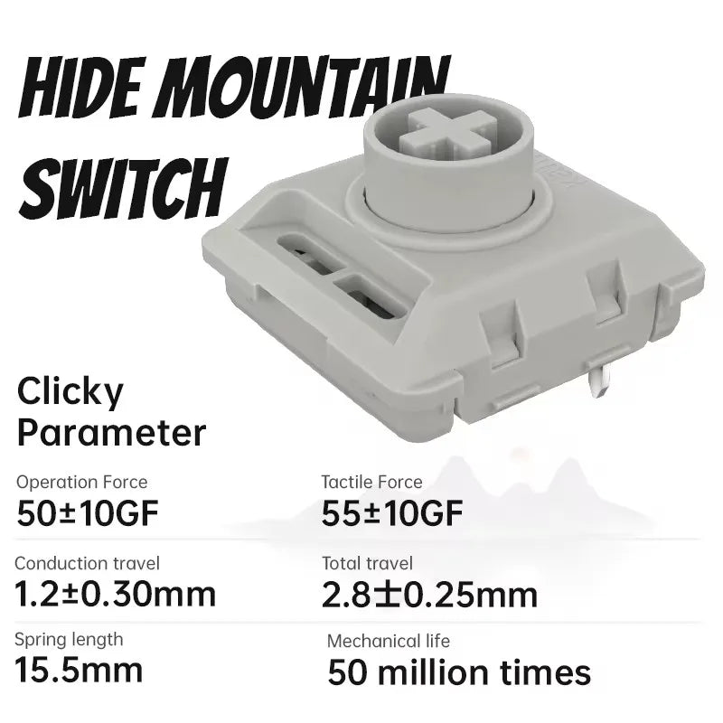 Kailh Low Profile Switch Customized Full POM The Elenments Series White Rain Black Cloud Hide Mountain Switch Qme
