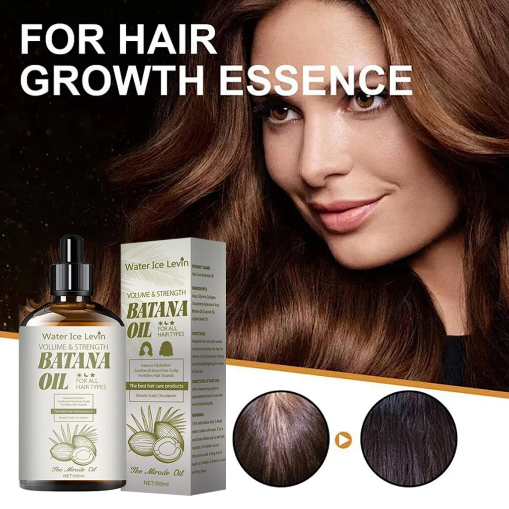 Volumizing Batana Oil Hair Treatment - Strengthening & Moisturizing with Coconut & Jojoba Oils for All Hair Types - Adds Shine Qme