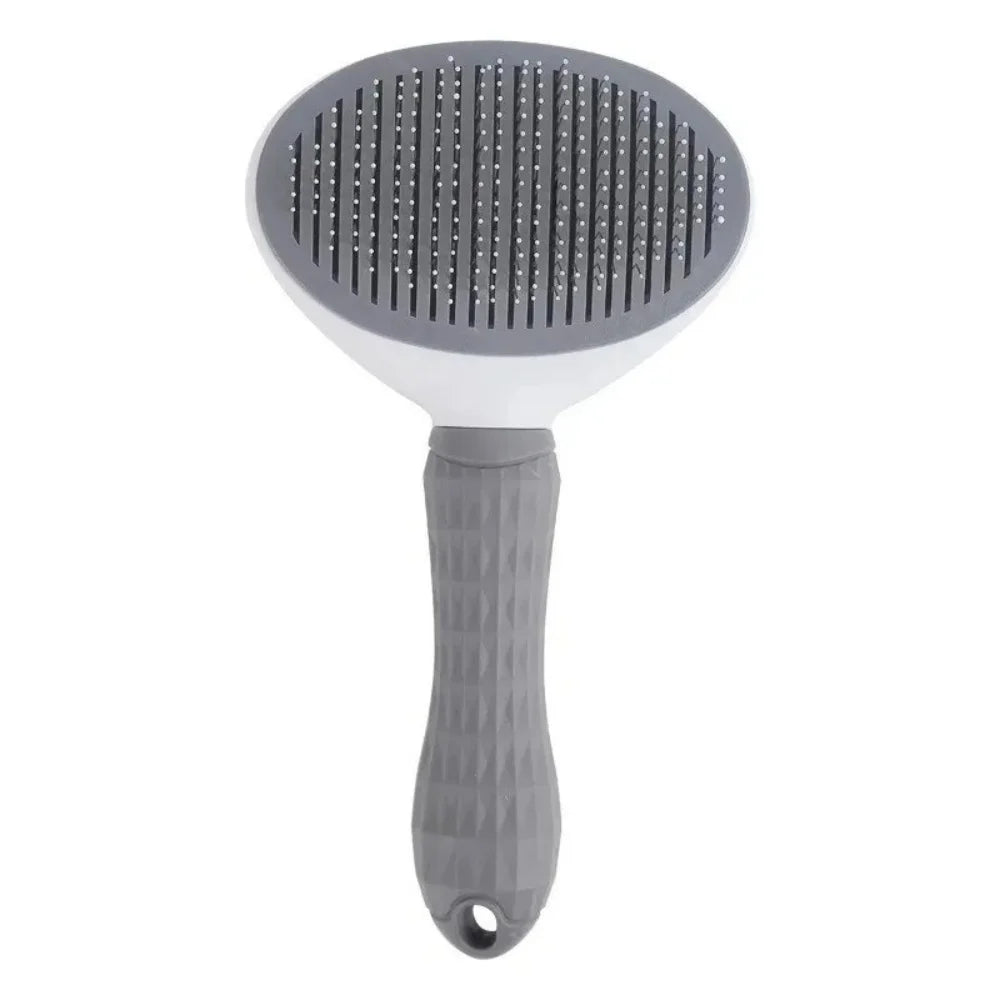 Pet Hair Brush Stainless Steel Grooming Comb Efficient Hair Remover For Dogs And Cats Portable Pet Cleaning Grooming Accessories Qme GRAY