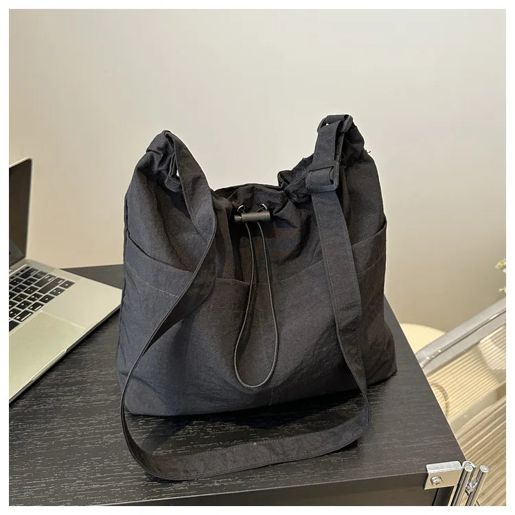 HOMEFISH Large Capacity Versatile Shoulder Bag Women's Summer Popular Qme black