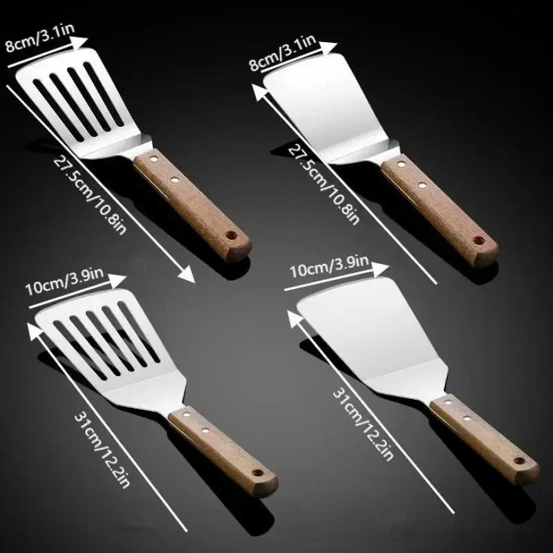 Stainless Steel Cake Spatula With Wooden Handle Cheese Shove Pizza Shovel Spatula For Cake Pizaa Baking Spatula Baking Tools Qme