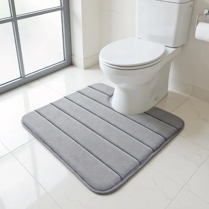 U-shaped Toilet Mat Bathroom Carpet Memory Foam Bath Anti-skid Qme