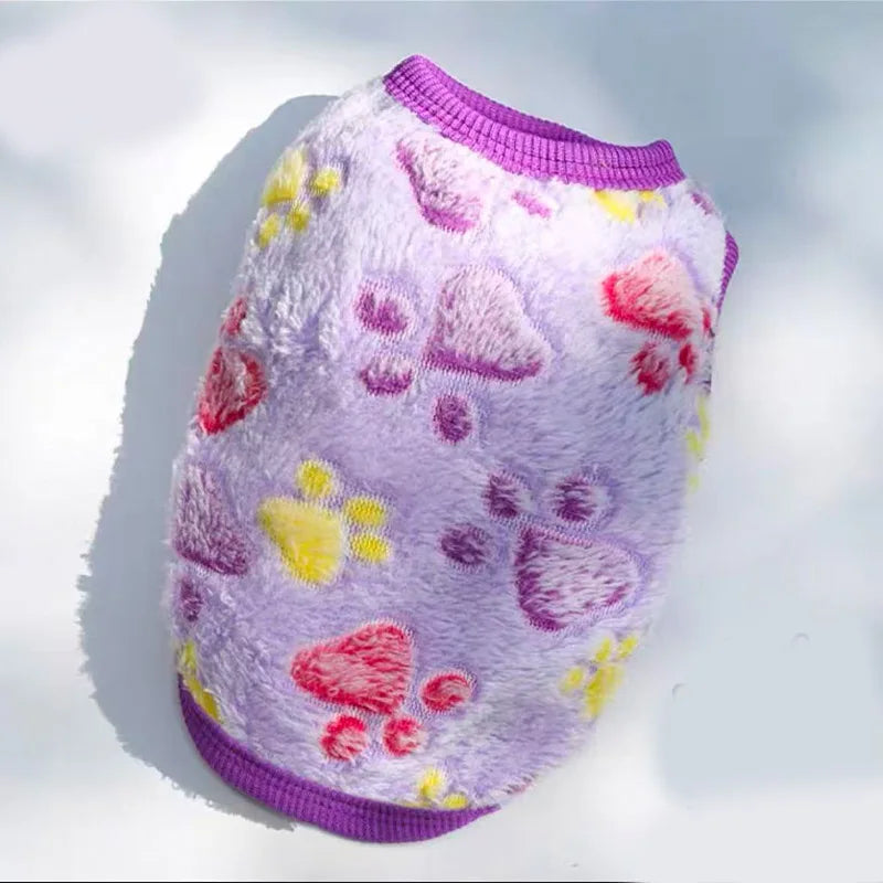 1pc pet plush vest, warm and soft T-shirt, suitable for rabbits, ferrets, hamsters and other small pets Qme plum XS（old）