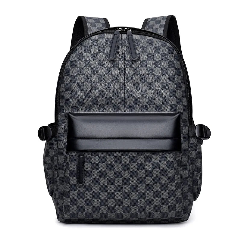 Business Trend Plaid Backpack Versatile Casual Men's Commuter Qme
