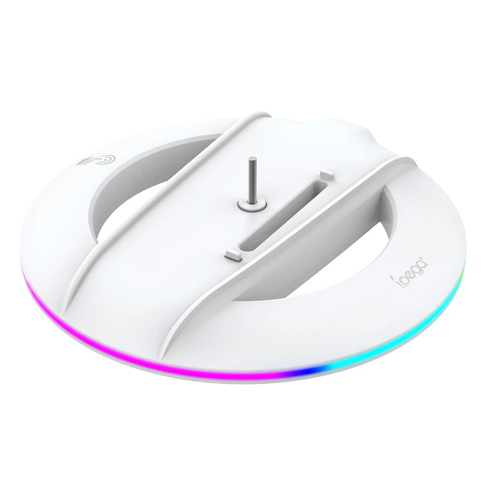RGB Vertical Stand with Anti-Slip Pad Game Console Base Stable for PS5 Slim Console for PS5 Slim Disc/Digital Version Qme RGB