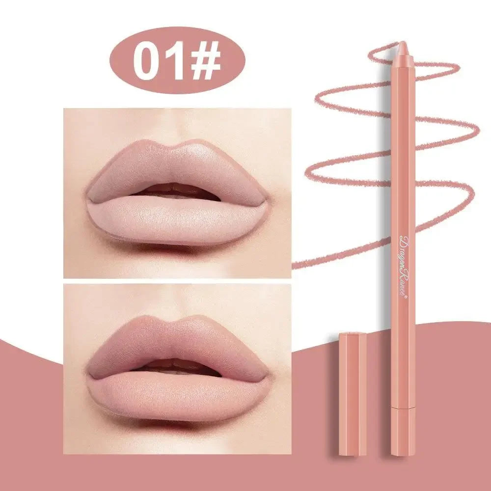 12 Colors Foaming Lipliner Durable Waterproof Soft Mist Lipstick Pen Gentle Pink Brown Purple Colors Matte Lip Contouring Pencil Qme 1