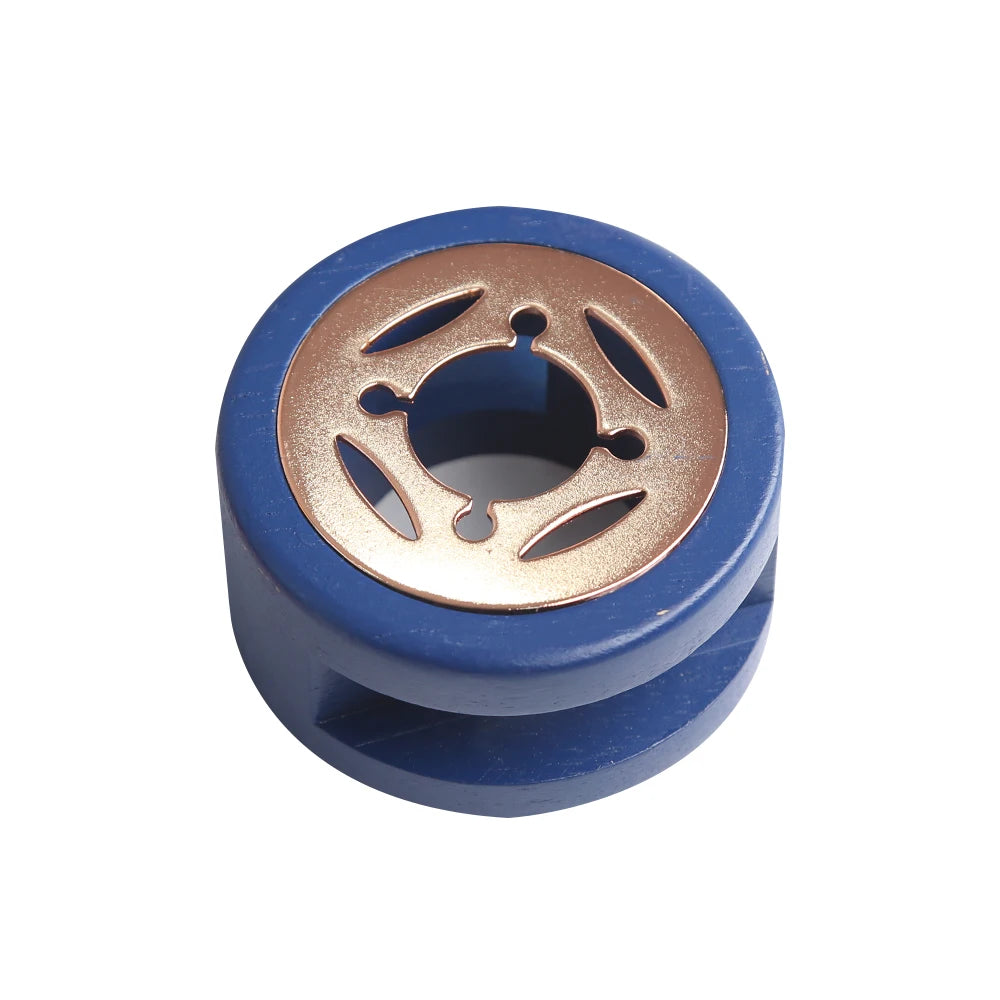 Retro Solid Wood Sealing Wax Burner Sealing Wax Melting Pot Wax Seal Holder Spoon Wax Heater Furnace Stove DIY Craft Supplies Qme Dark blue-round