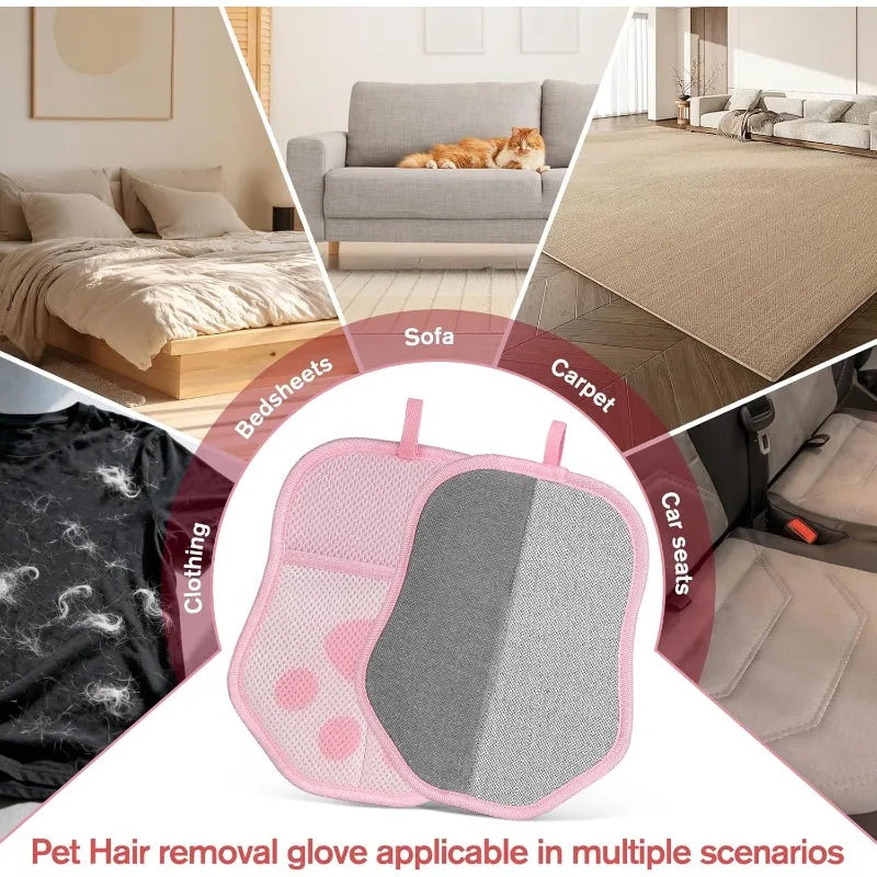 1. Pet Hair Removal Gloves for Dogs and Cats, Reusable Cute Cat Hair Removal Gloves for Clothing, Sofas, Carpets, and Car Seats Qme