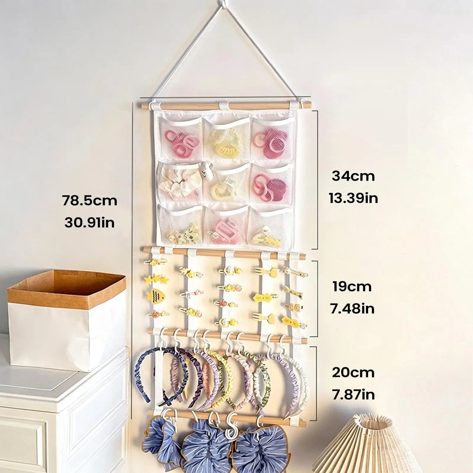 Bow Organizer Cute Wall Mounted Large Capacity Storage Holder Headbands Hair Storage Organizer For Display Decor Children Qme