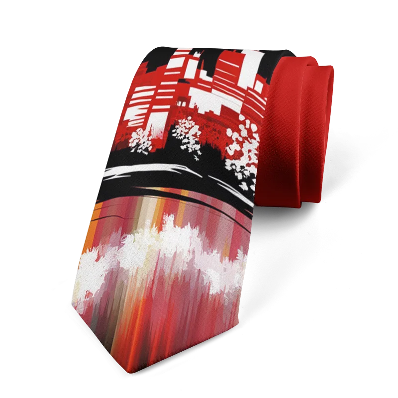 Classic Oil Painting High-quality Printing Novel Tie Personalized Qme style1