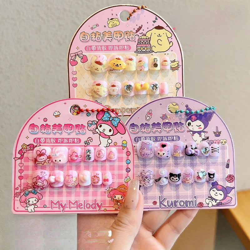 Hello Kitty Kuromi New Nail Stickers Nail Art Stickers Nail Decals 3D Stickers Non-toxic, Odorless, Waterproof Qme