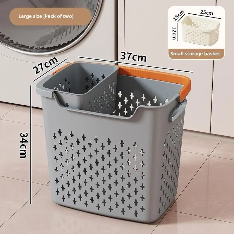Household Laundry Basket Bedroom Bathroom Storage Large Capacity Qme Gray S L