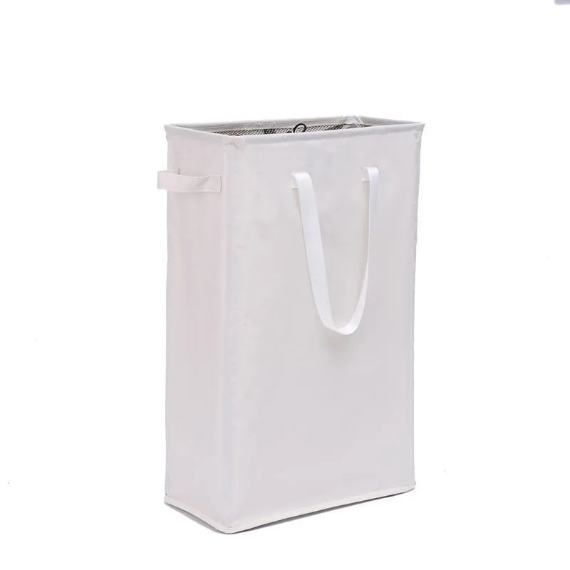 Extra Large Foldable Oxford Fabric Storage Bin, Portable Laundry Basket with Handle, Multi-Purpose Home Organizer for Dirty Clot Qme White