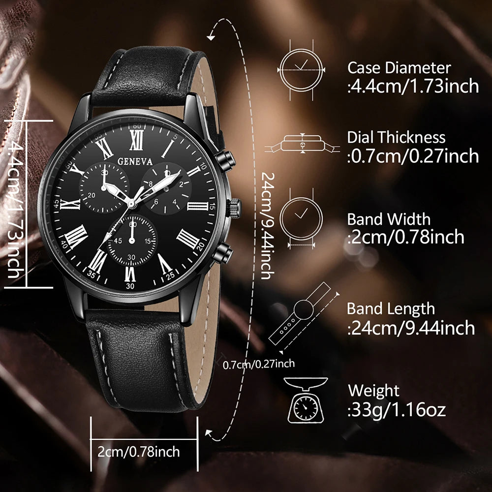 Men's Watch Fashion Business Digital Scale Dial Quartz Bracelet Qme