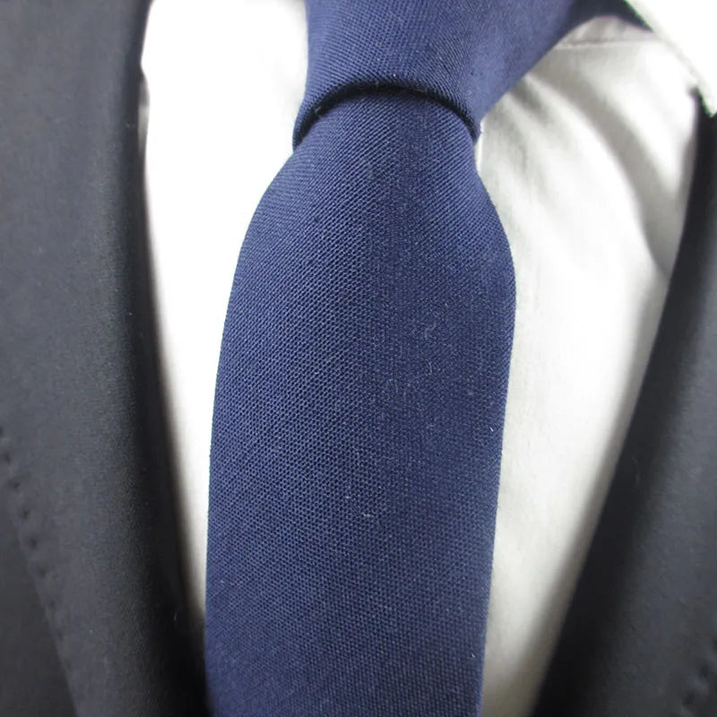 Fashion Mens Necktie Solid Wool Ties Jacquard Woven Ascot Navy Blue Qme COLOR5