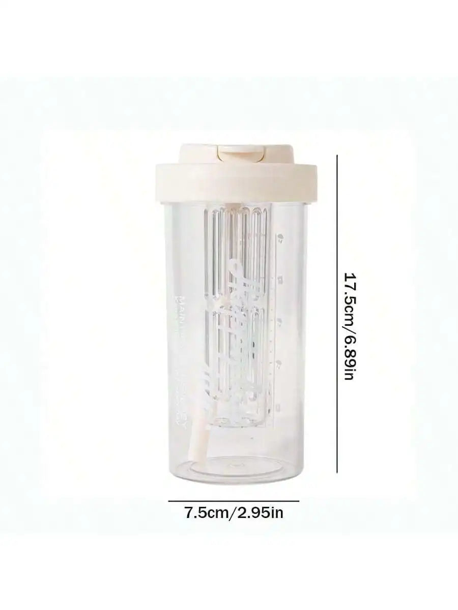 Transparent Plastic Straw Leak Proof Sports Water Bottle Tea Qme