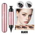 1PC 2 In 1 Stamp Eyeliner, Waterproof Smudgeproof Quick Dry Smooth Black Liquid Liner for Natural Eye Makeup Qme Q633