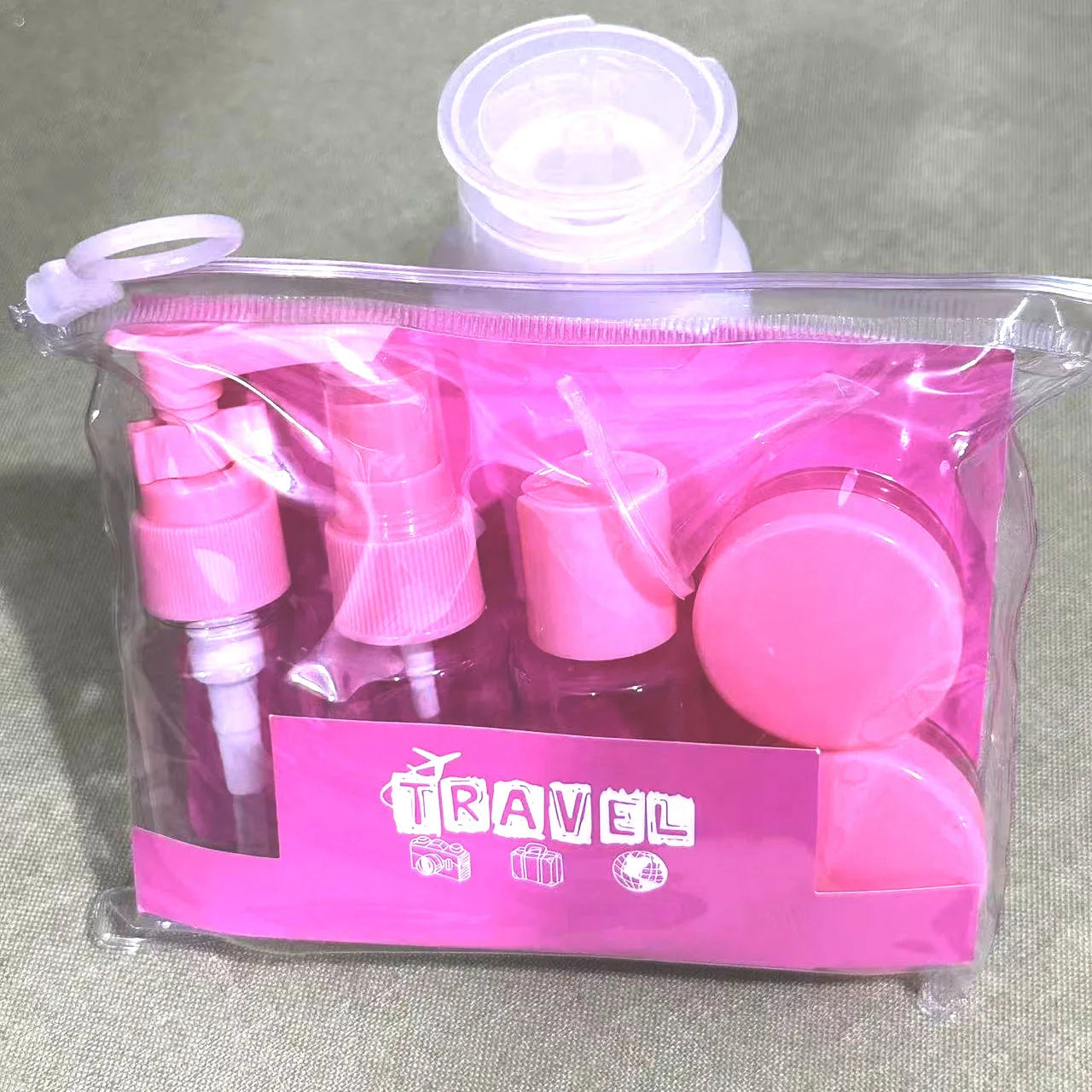 Travel Bottles Leak Proof Press Refillable Containers Cosmetics Qme Pink