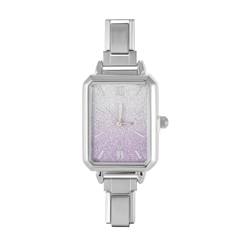 Wholesale 2026 Stainless Steel Watch Head Bracelet 9mm DIY Italian Charm Fashion High Quality Women Men's Premium Square Watches Qme Style 21