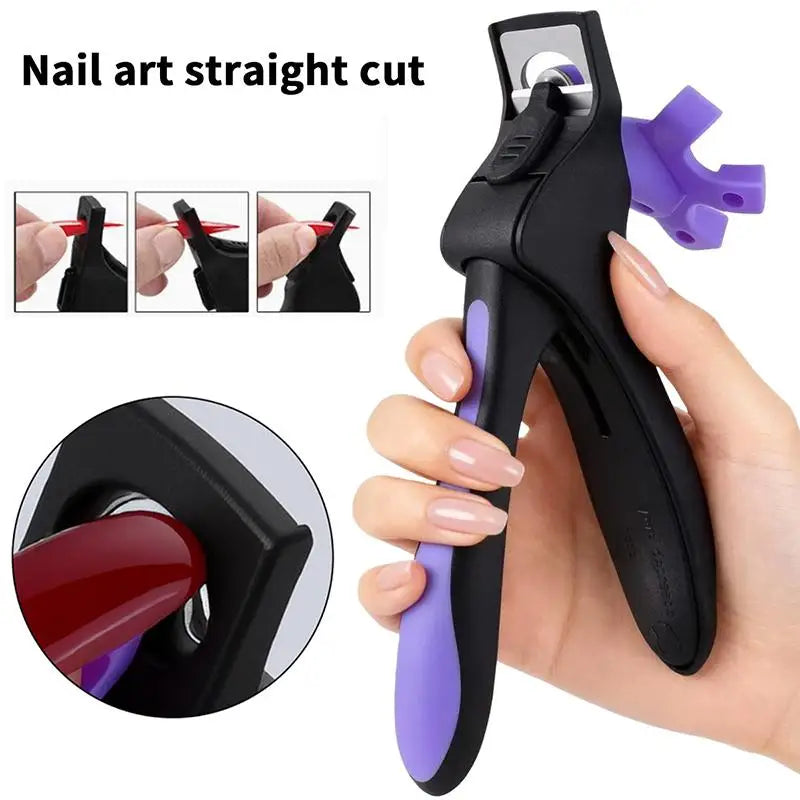 U-shaped French False Nail Scissors Clipper Positioning Adjustable Qme