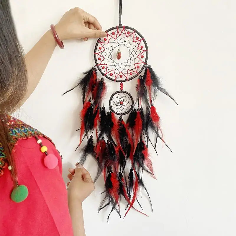 Adorned Artificial Feathers Crystals Exquisite Wall Decoration Qme