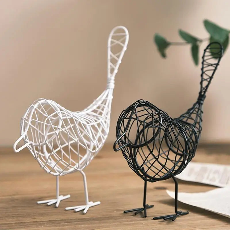Minimalist Iron Hollowed Out Bird Creative Foyer Living Room Decoration Home Wine Cabinet Decor Metal Bird Desktop Decor Gift Qme