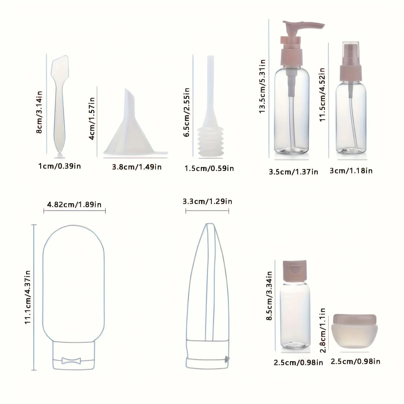 11Pcs refillable travel bottle set for toiletries, leak-proof travel size containers - travel accessories for easy packaging Qme