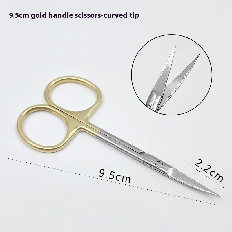 Gold Handle Scissors Ophthalmology Shears Double Eyelids Rapid Qme d