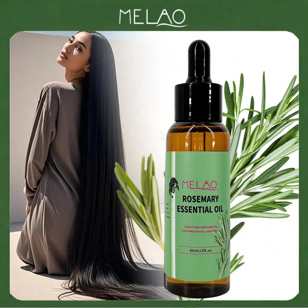MELAO Organics Rosemary Hair Oil, Split Ends & Dry Scalp Massage Hair Essential Oils for Smoothing, Moisturizing, Healthier Hair Qme MELAO-NMYCR656