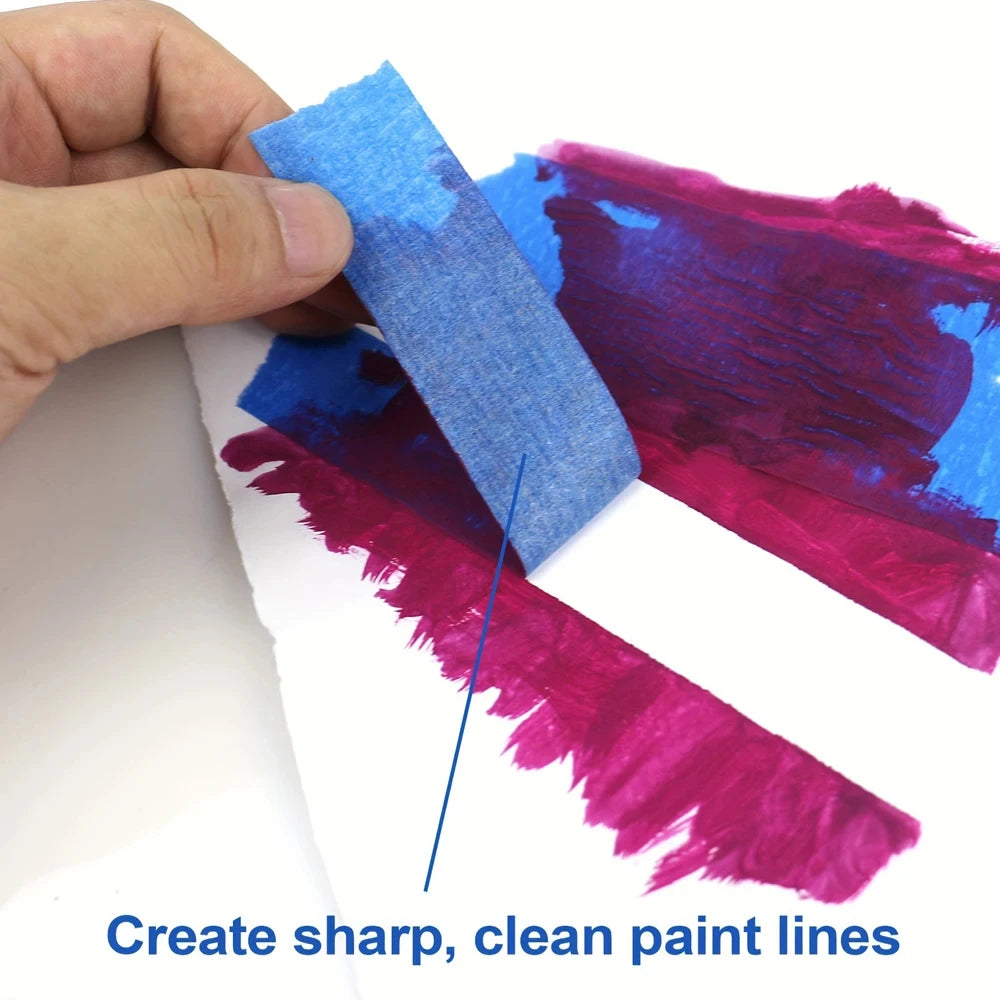 8 Rolls Blue Haven Decorative Masking Tape Perfect for Crafting, Painting, Home Decor, and Labeling Indoor & Outdoor Qme