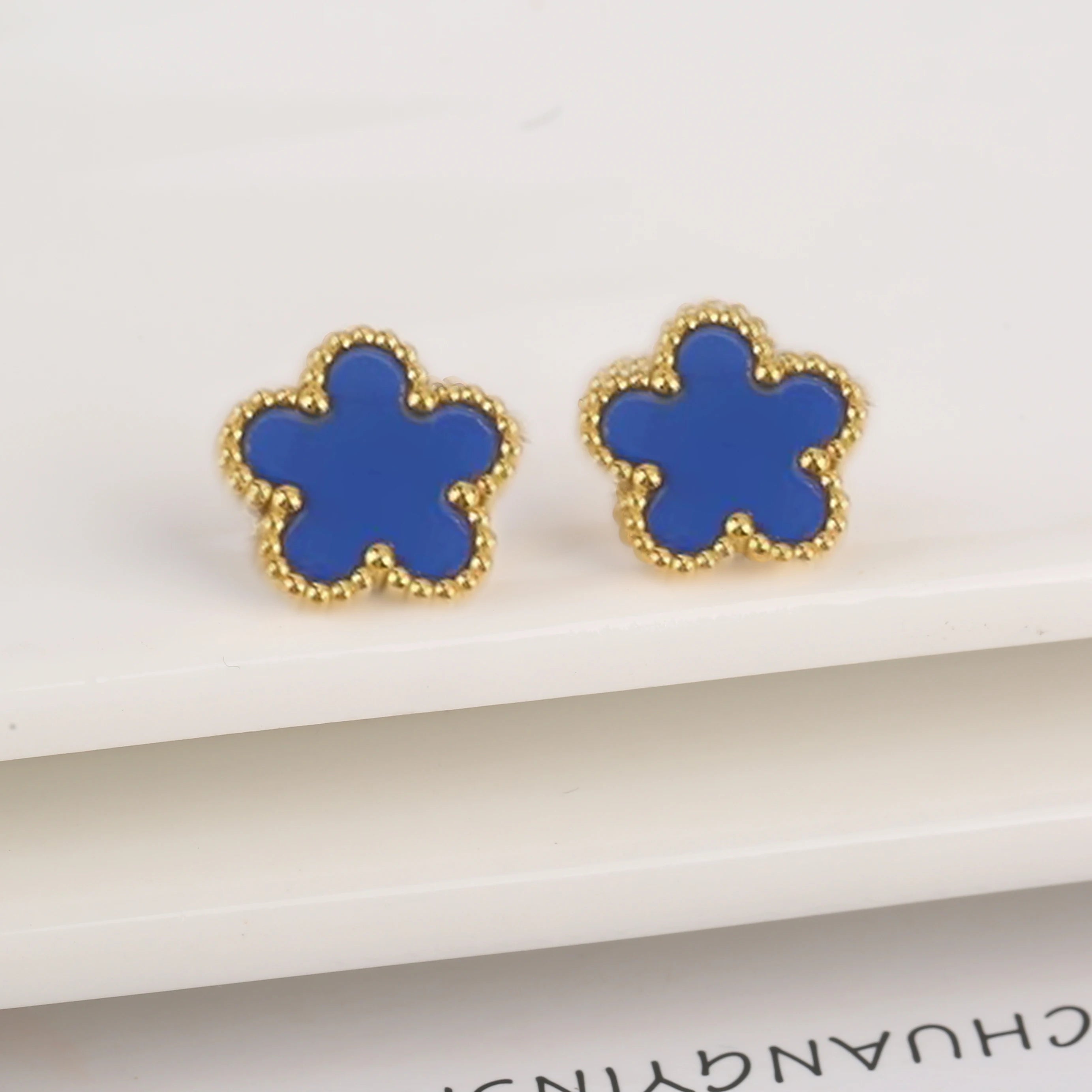 High Quality Stainless Steel Five-Leaf Flower Plant Earrings Classic Luxury For Woman Party Wedding Jewelry Hot Sale Clover Qme Earrings 8