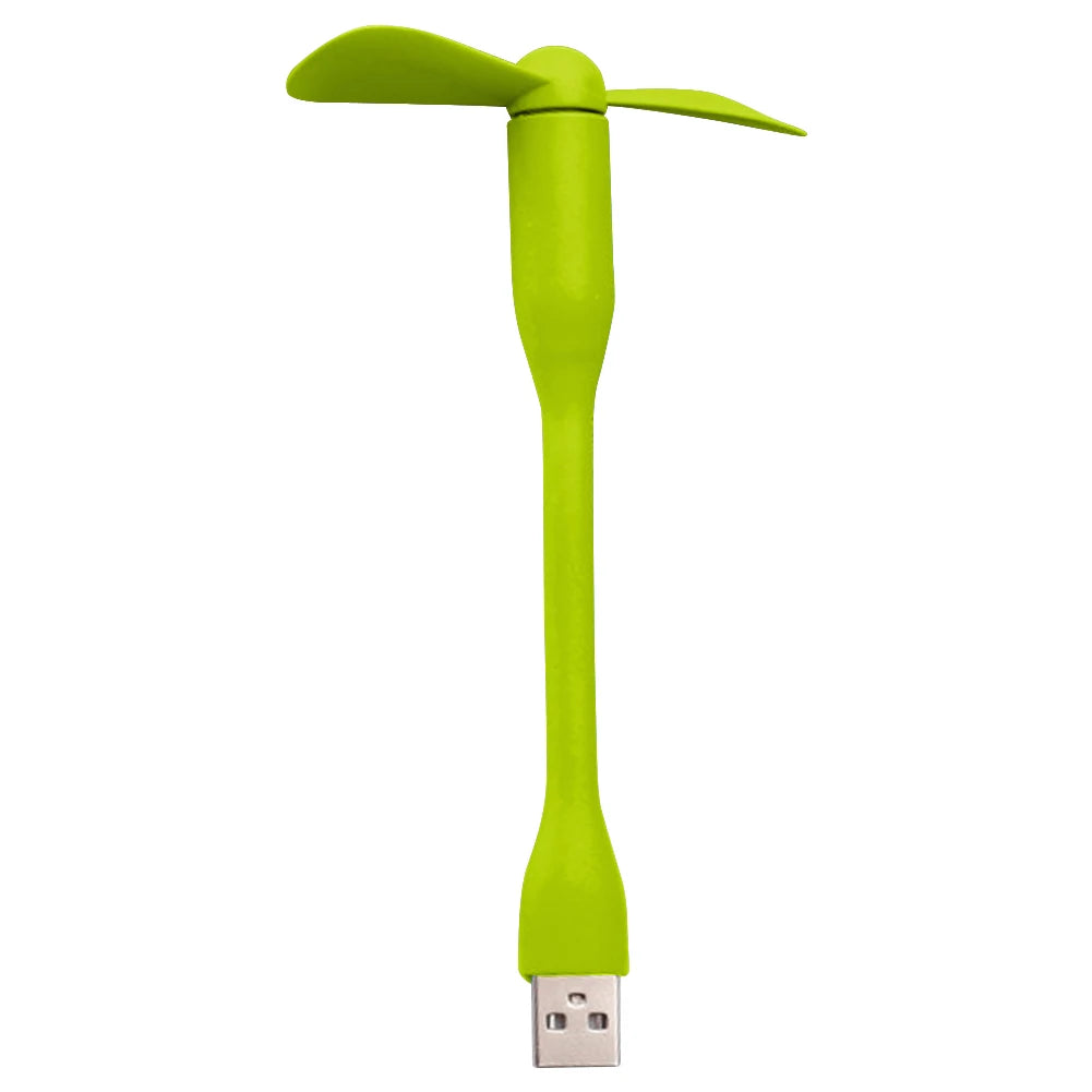 Flexible Portable Mini Fan for Power Bank Notebook Computer Summer Travel Cooling Cooler Mobile Phone USB Cooler Fan Qme green