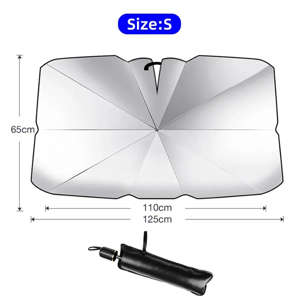 2024 Upgraded Car Windshield Sun Shade Umbrella Foldable Car Sunshade Front Window Cover for UV Ray Block & Sun Heat Protection Qme Handle S