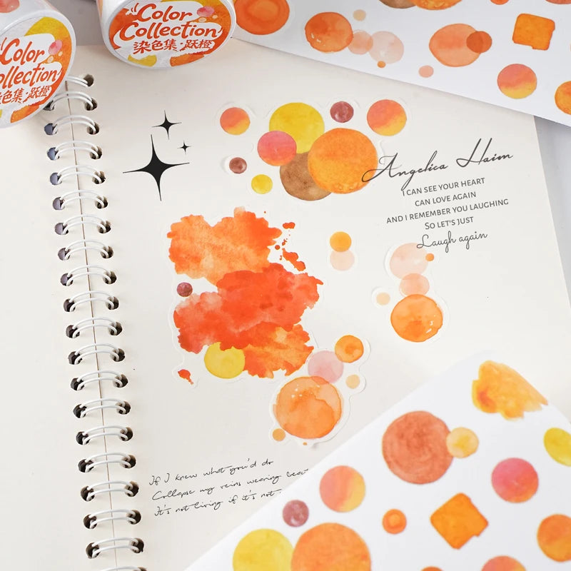 Watercolor Blotch Washi Tape, Background Base Tape for Journal Collage, Beginner-Friendly Stationery & Great Gift Pick Qme
