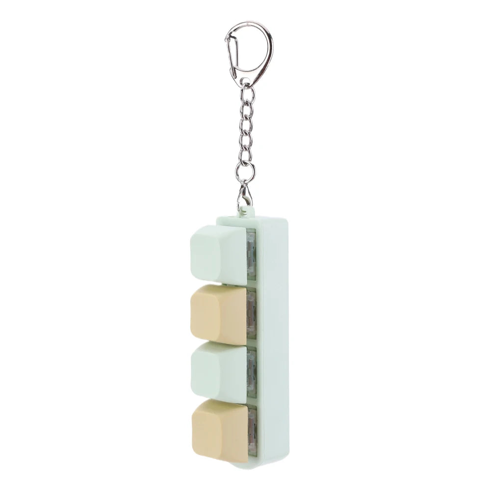 Keyboard Key Toy 4 Keys Button Keycap Fidget Keychain Keyboard Clicker Toy Keyboard Cube Toy for Adult Gifts To Relief Pass Time Qme Green yellow