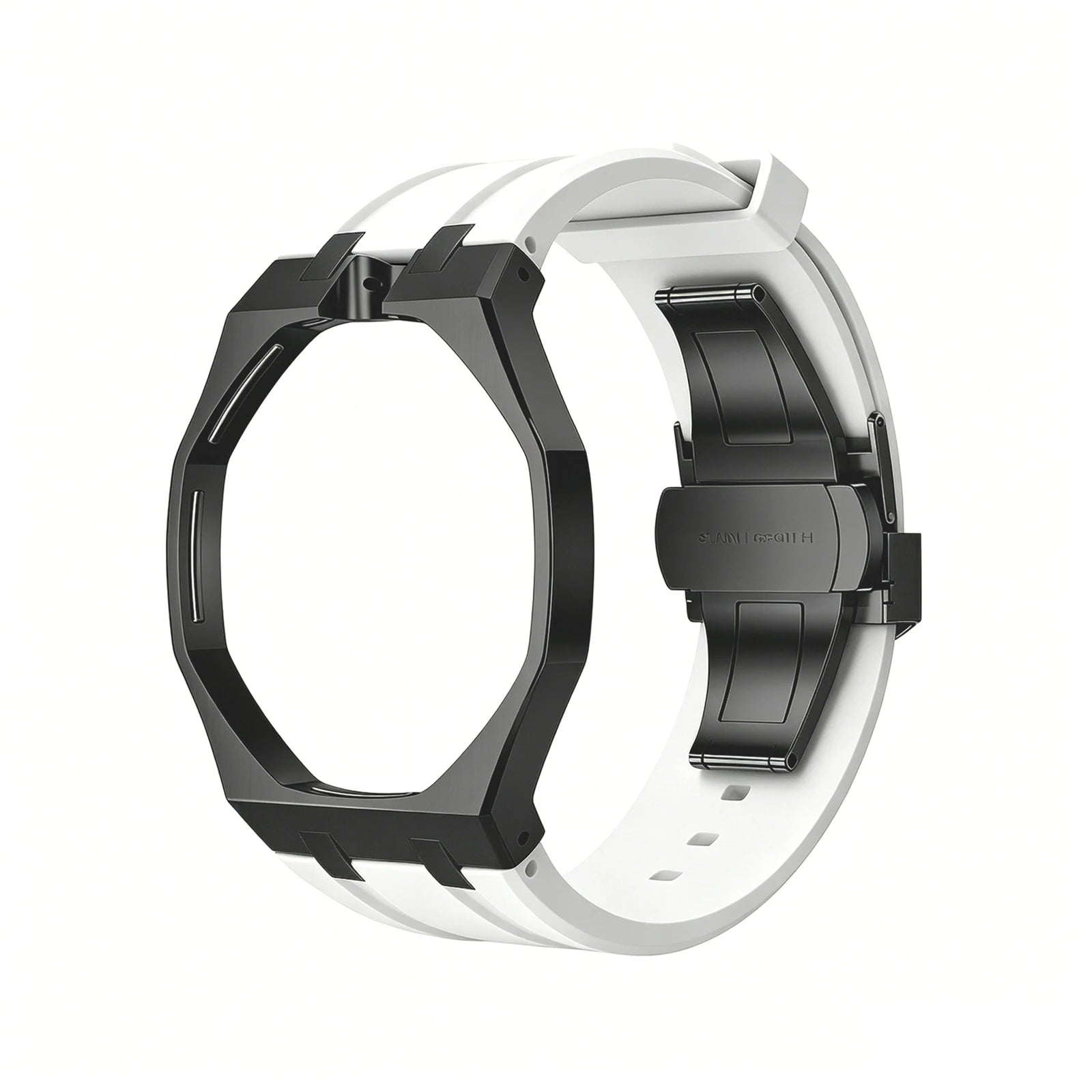 For Swatch X Royal Pop Silicone Sport Replacement Band Quick Release Scratch Proof Strap Set for Sport Activities Daily Commute Qme Black white 12
