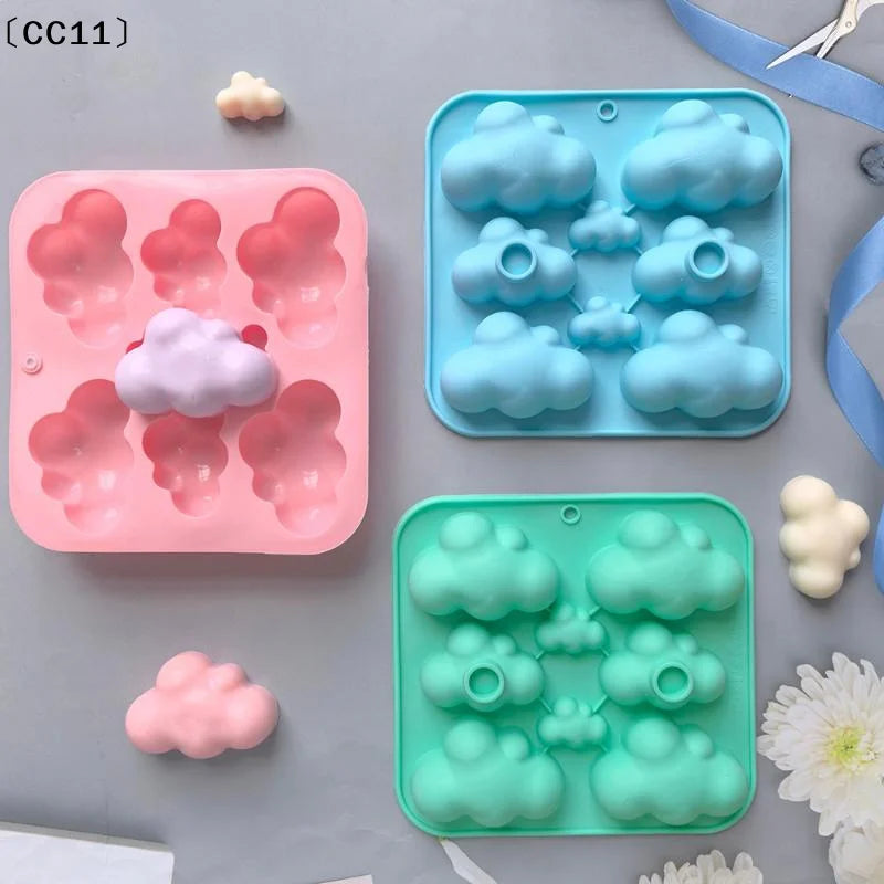 8-Cavity Cloud Shaped Silicone Candy Mould Chocolate Pudding Dessert Qme