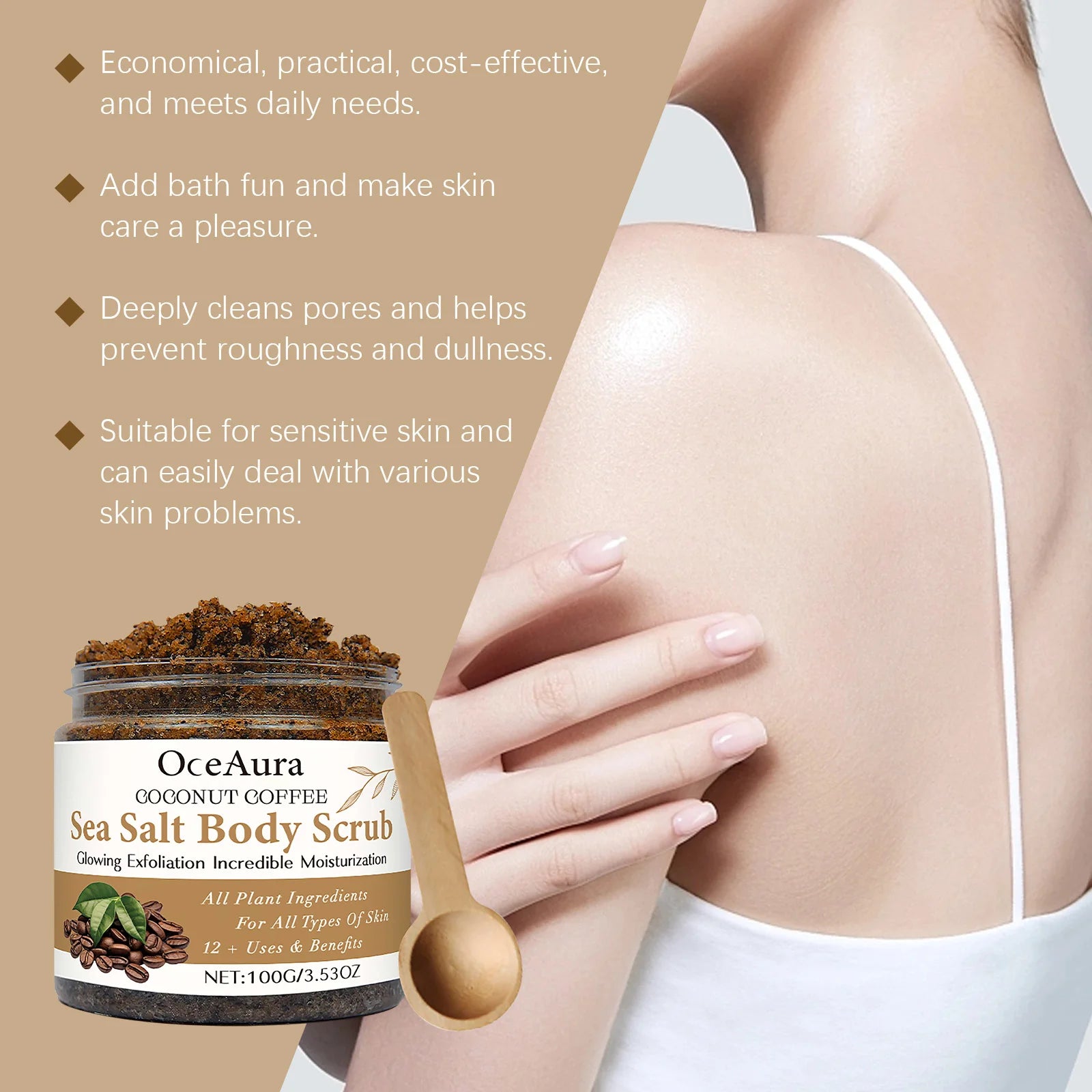 Body Scrub Cream for Bath Shower Deep Cleaning Whitening Exfoliating Removal Melanin Repair Brighten Moisturizing No Tight Qme