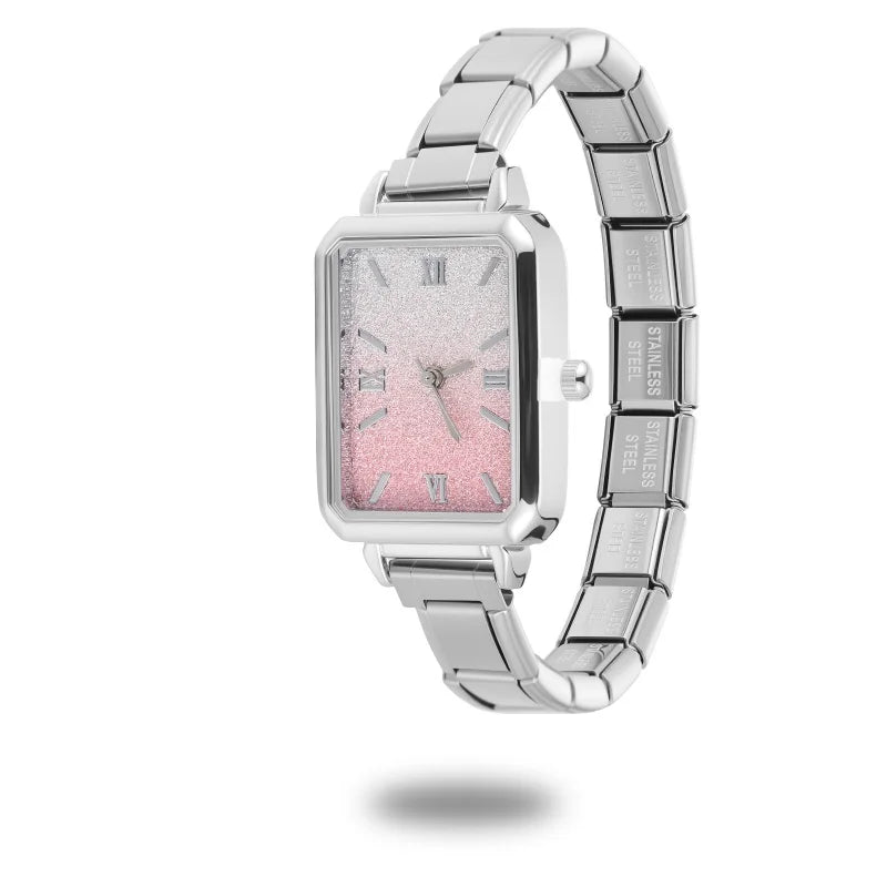 Wholesale 2026 Stainless Steel Watch Head Bracelet 9mm DIY Italian Charm Fashion High Quality Women Men's Premium Square Watches Qme Style 18