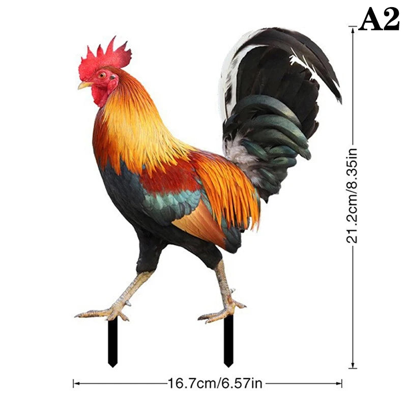 Patio Backyard Home Outdoor Decoration Garden Rooster Statue Chicken Qme A2