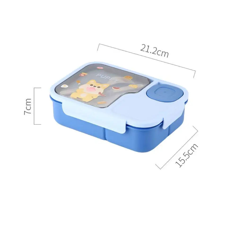 Cute Kids Lunch Box Microwave Insulated Bento Tableware Sauce Qme blue 8 inch