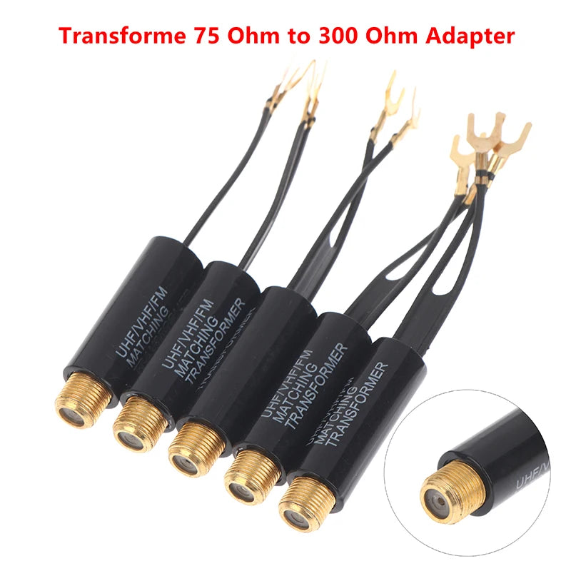 2 5 Transforme 75 Ohm 300 Adapter UHF VHF FM Antenna Transformer Qme
