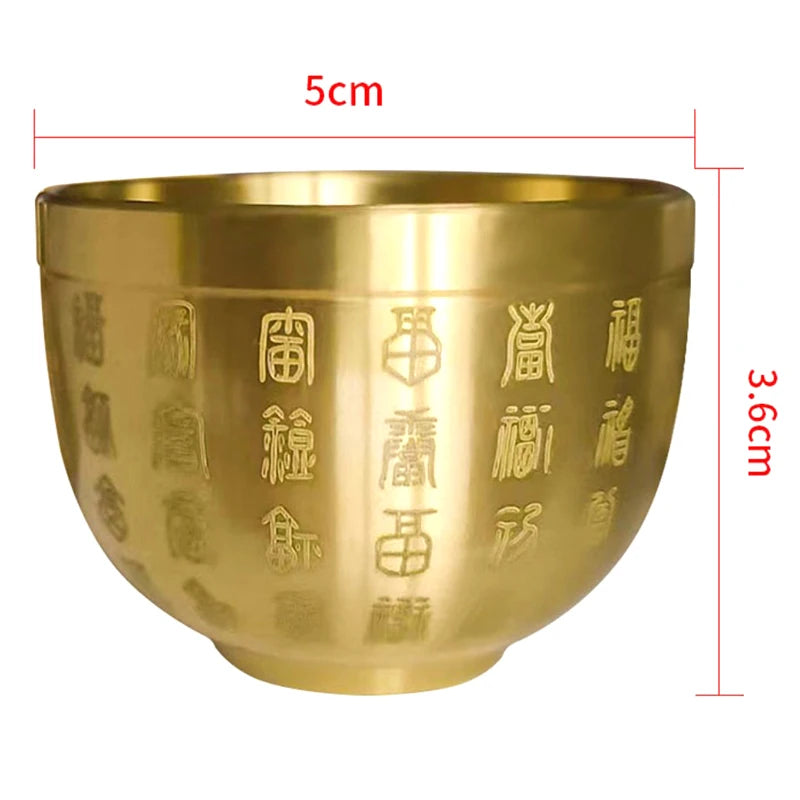 Pure Brass Baifu Cylinder Feng Shui Lucky Fortune Cornucopia Living Qme
