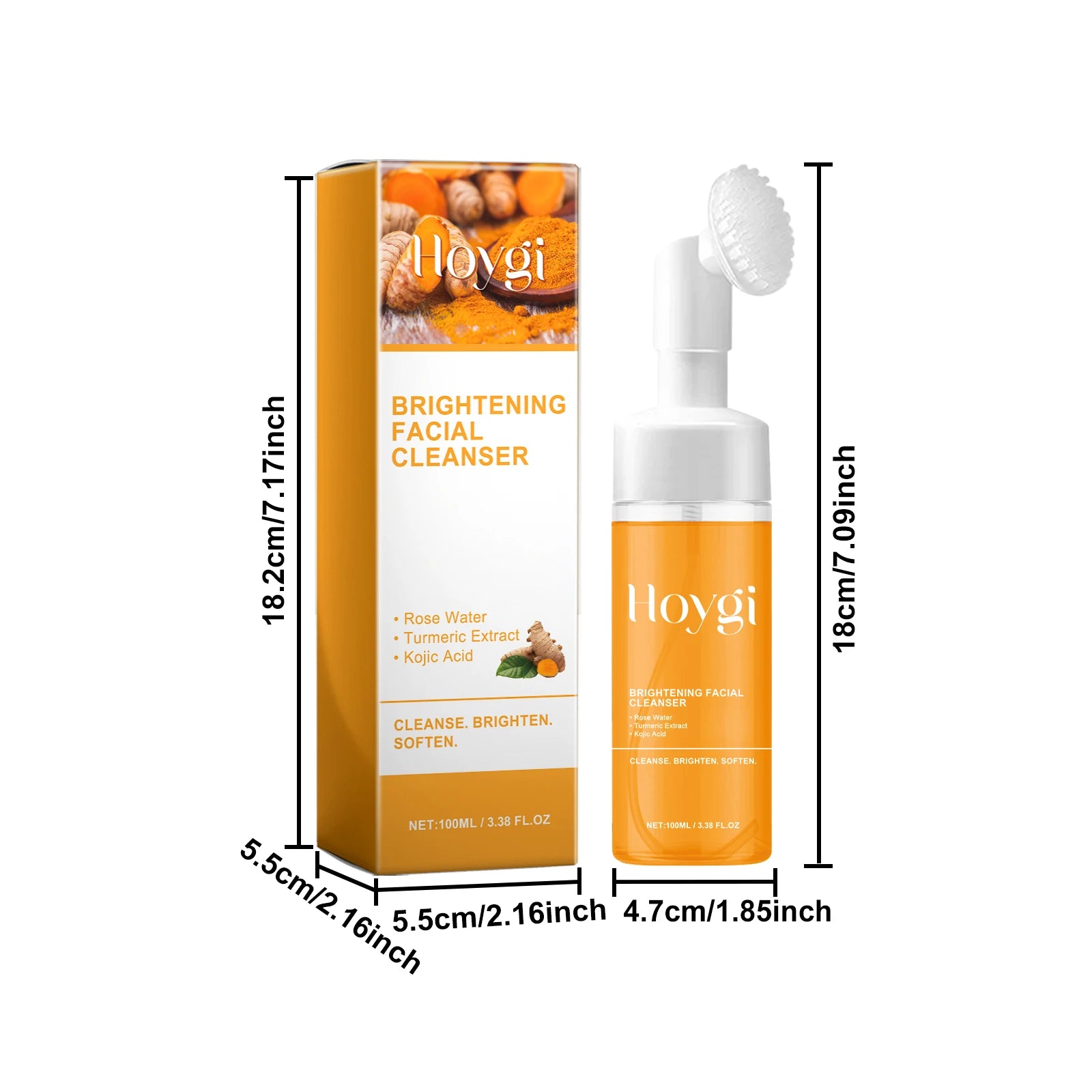 Turmeric Cleanser Deeply Cleansing Kojic Acid Blackhead Remover Skin Cleansing Oil Control Fade Acne Marks Brighten Foam Cleanse Qme